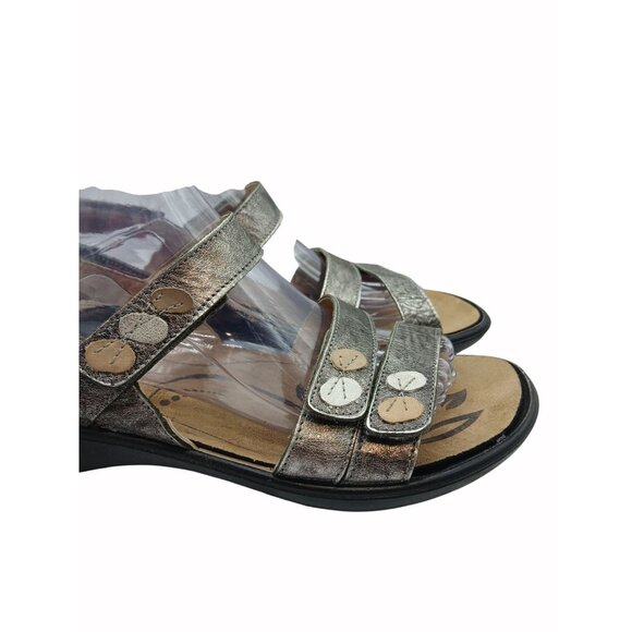 Romiko Metallic Sandals Adjustable Straps Comfort Footbed USA 11 Eur 42 Ibiza 55 - Picture 3 of 16
